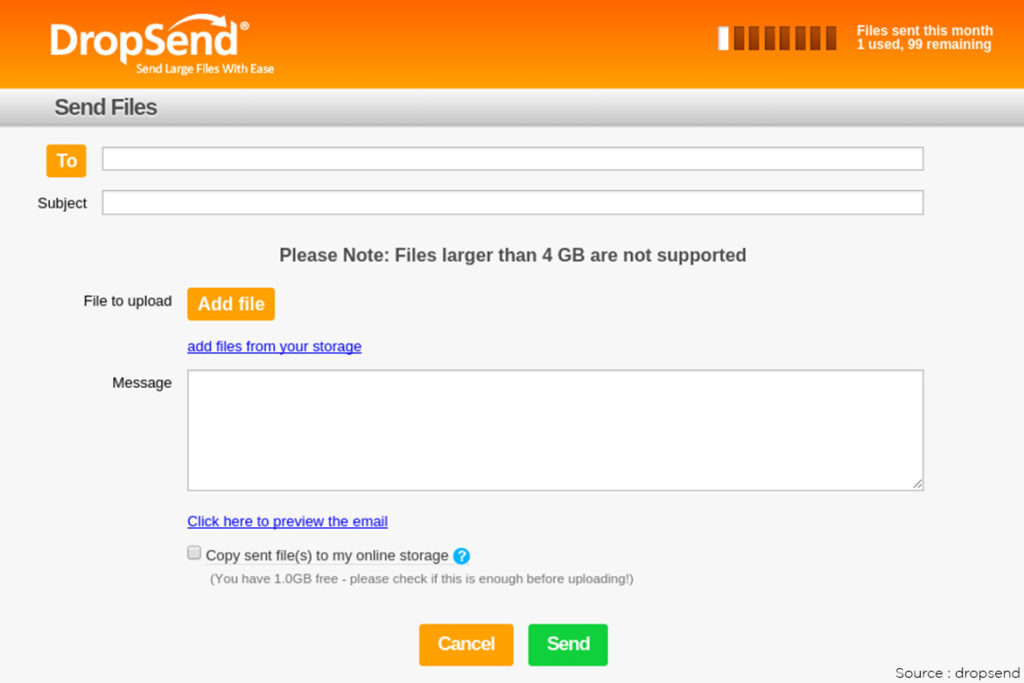 dropsend TechMobi Alternatives of WeTransfer