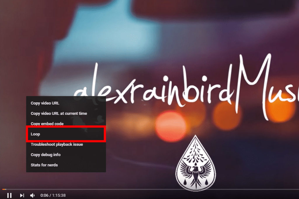 7.    Automatically repeat the YouTube video