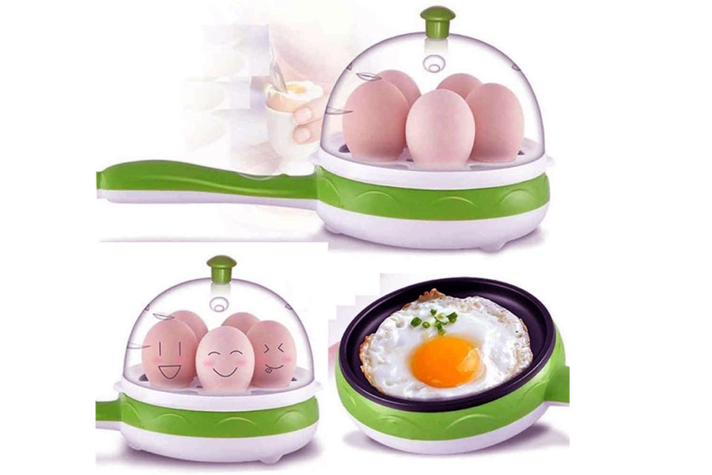 Getko with device multifunction 2 in 1 Electric Egg Boiler Steamer Omelette Frying Pan