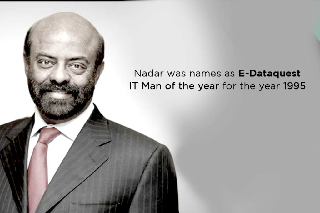 Nadar was names as e Dataquest IT Man of the year for the year 1995