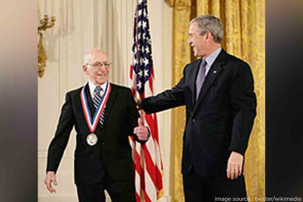 President George HW Bush awarded Moore with National Medal of Technology